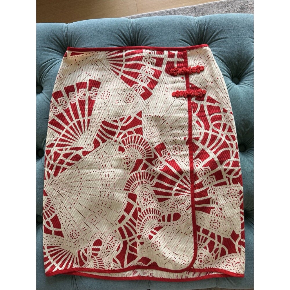 Beth Bowley Anthropology Asian Fan Influence Skirt Romance Size 2